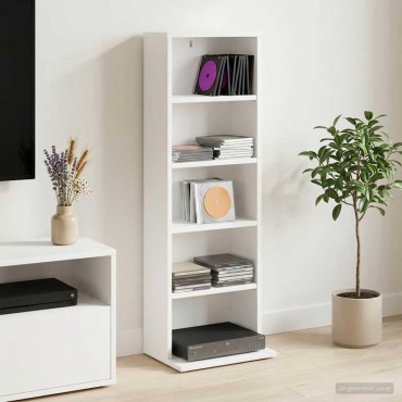 vidaXL Ντουλάπα CD Λευκό 33x23,5x97,5cm Επεξεργασμένο Ξύλο