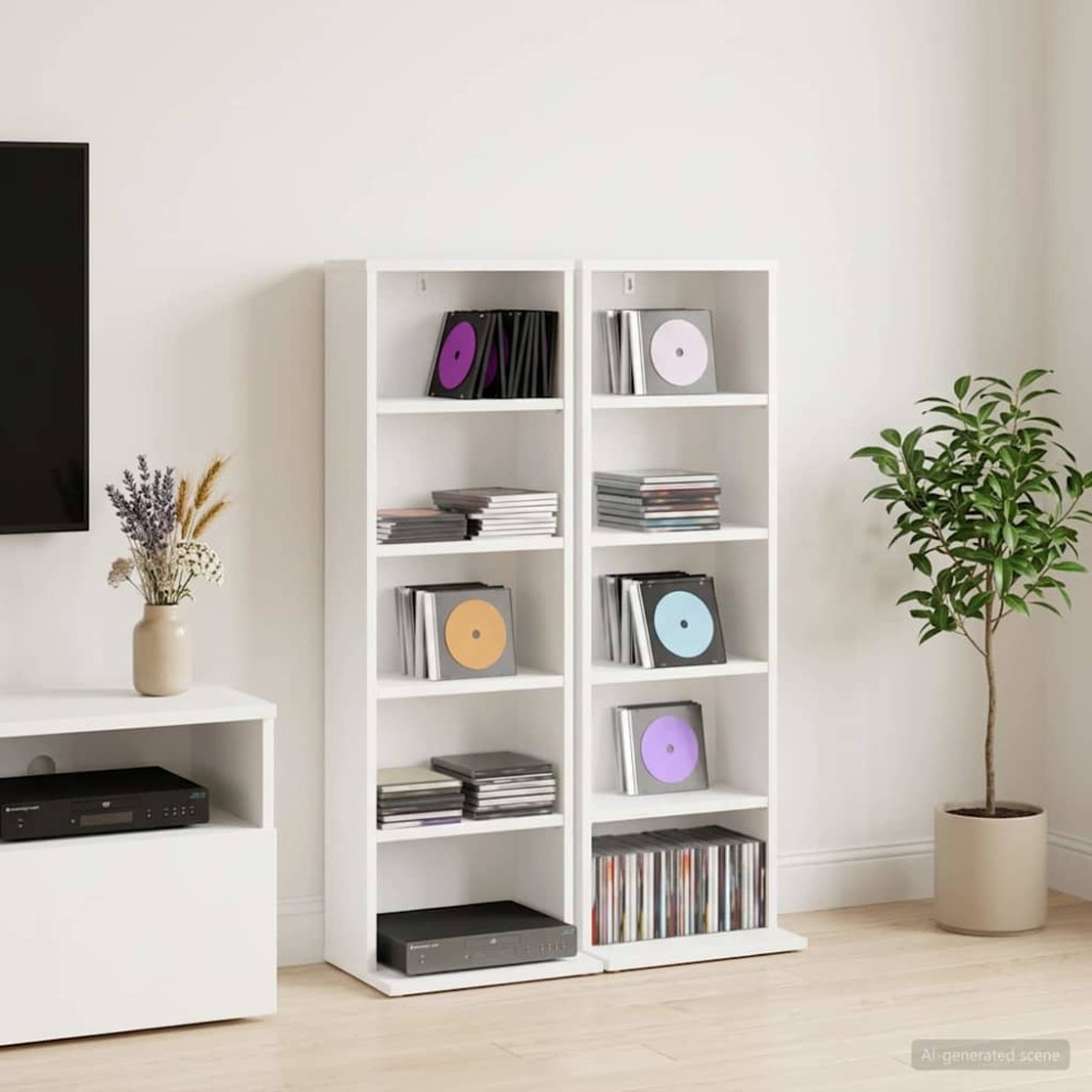 vidaXL Ντουλάπα CD 2 τεμ. Λευκό 33x23,5x97,5cm