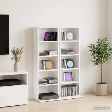 vidaXL Ντουλάπα CD 2 τεμ. Λευκό 33x23,5x97,5cm