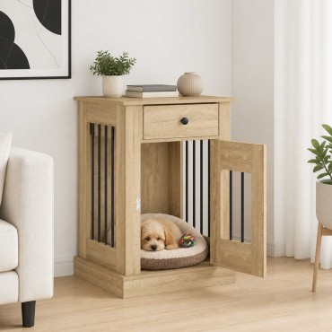 vidaXL Έπιπλο για κλουβί σκύλου Sonoma Δρυς 50 x 47,5 x 80 εκ.