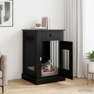 vidaXL Έπιπλο για κλουβί σκύλου Μαύρη Δρυς 50 x 47,5 x 80 εκ.