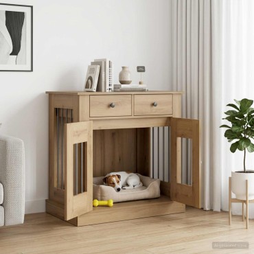 vidaXL Έπιπλο για κλουβί σκύλου Artisan Δρυς 80 x 47,5 x 80 εκ