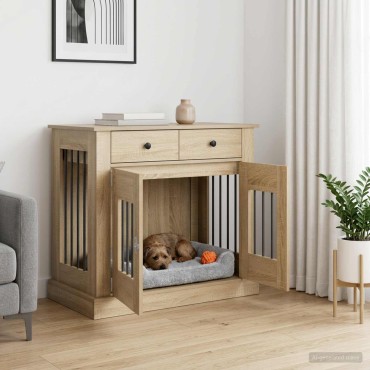 vidaXL Έπιπλο για κλουβί σκύλου Sonoma Δρυς 90 x 47,5 x 80 εκ