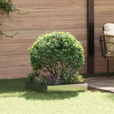 vidaXL Περίγραμμα γκαζόν 60 x 60 x 20 εκ Ατσάλι Ασημί