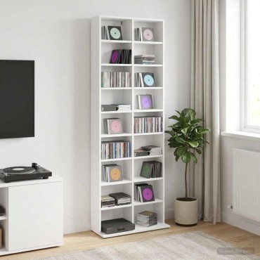 vidaXL Ντουλάπα CD Λευκό 65x23,5x175cm Επεξεργασμένο Ξύλο