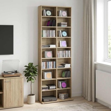 vidaXL Ντουλάπα CD Sonoma Δρυς 65x23,5x175cm Επεξεργασμένο Ξύλο