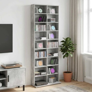 vidaXL Ντουλάπα CD Γκρι Σκυροδέματος 65x23,5x175cm