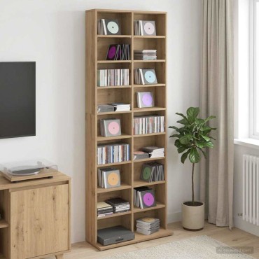 vidaXL Ντουλάπα CD Artisan Δρυς 65x23,5x175cm Επεξεργασμένο Ξύλο