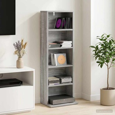 vidaXL Ντουλάπα CD Γκρι Sonoma 33x23,5x97,5cm Επεξεργασμένο Ξύλο