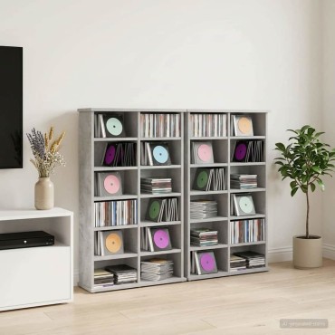 vidaXL Ντουλάπα CD 2 τεμ. Γκρι Σκυροδέματος 60x17x92cm