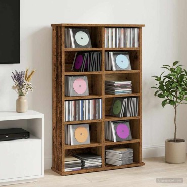 vidaXL Ντουλάπα CD Παλαιωμένο ξύλο 60x17x92cm Επεξεργασμένο Ξύλο
