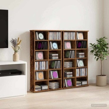 vidaXL Ντουλάπα CD 2 τεμ. Παλαιωμένο ξύλο 60x17x92cm