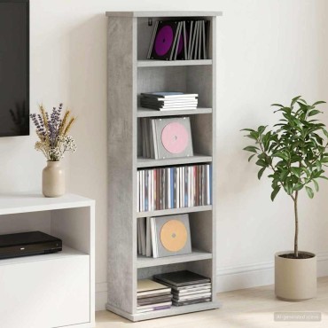 vidaXL Ντουλάπα CD Γκρι Σκυροδέματος 60x17x92cm