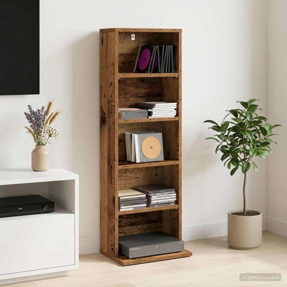 vidaXL Ντουλάπα CD Παλαιωμένο ξύλο 33x23,5x97,5cm