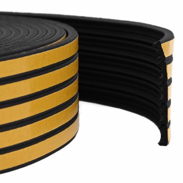 vidaXL Αυτοκόλλητη σφραγίδα παραθύρου Μαύρο 15 x 8 mm 50 μ EPDM αφρός