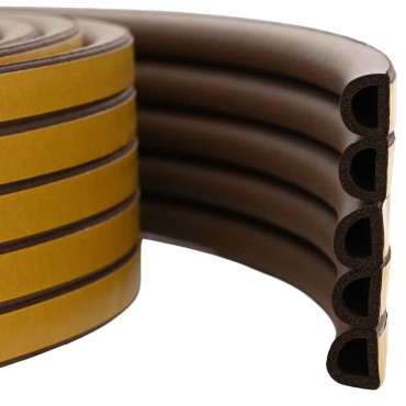 vidaXL Αυτοκόλλητη σφραγίδα παραθύρου Καφέ 12 x 10 mm 100 m EPDM αφρός