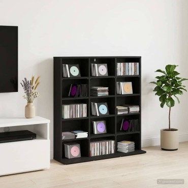 vidaXL Ντουλάπα CD Μαύρη Δρυς 96x23,5x97,5cm Επεξεργασμένο Ξύλο
