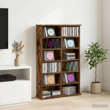 vidaXL Ντουλάπα CD Καπνισμένο Ξύλο Δρυός 60x17x92cm