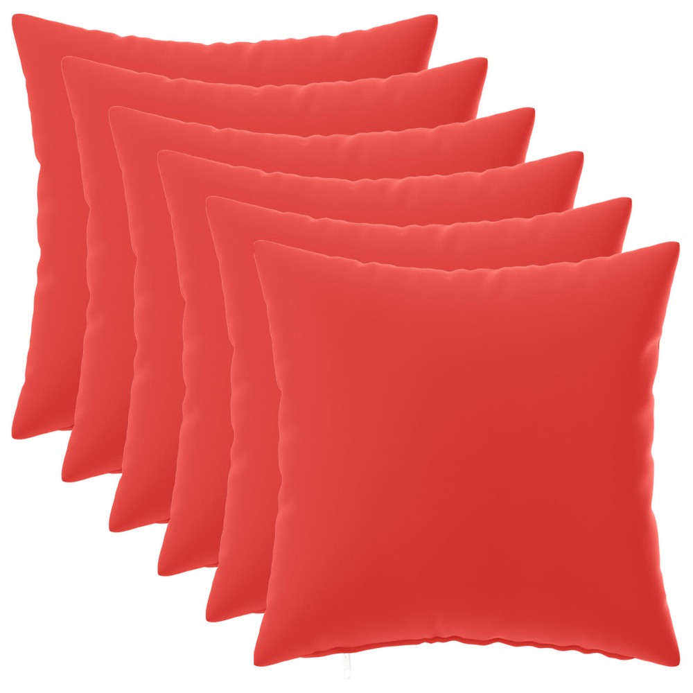 vidaXL Κάλυμμα Μαξιλαριού 6 pcs HEERLEN Κόκκινο 35 x 35 cm Πολυεστέρας