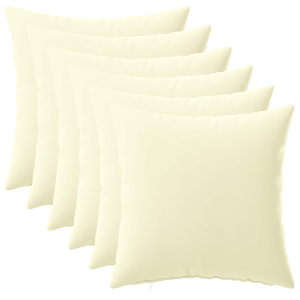 vidaXL Κάλυμμα Μαξιλαριού 6 pcs HEERLEN Κρεμ 40 x 40 cm Πολυεστέρας