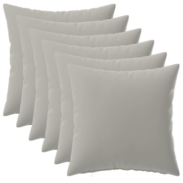 vidaXL Κάλυμμα Μαξιλαριού 6 pcs HEERLEN Γκρι 40 x 40 cm Πολυεστέρας
