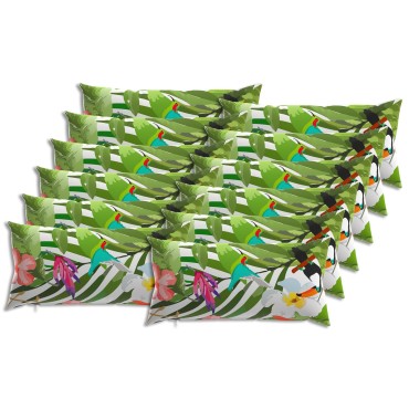 vidaXL Κάλυμμα Μαξιλαριού 12 pcs HEERLEN Μαύρο 40 x 80 cm Πολυεστέρας