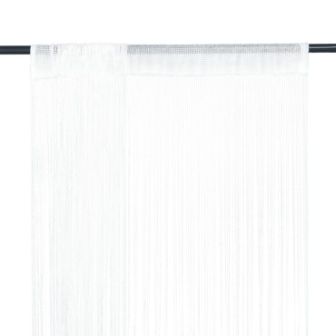 vidaXL Κουρτίνες με Κρόσσια 2 τεμ. Λευκές 100 x 250 εκ.