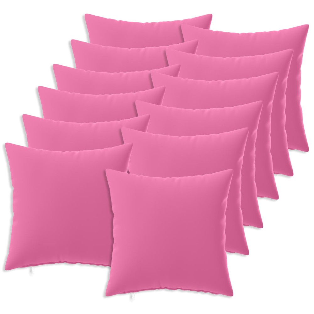 vidaXL Κάλυμμα Μαξιλαριού 12 pcs HEERLEN Ροζ 50 x 50 cm Πολυεστέρας