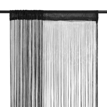 vidaXL Κουρτίνες με Κρόσσια 2 τεμ. Μαύρες 100x250cm