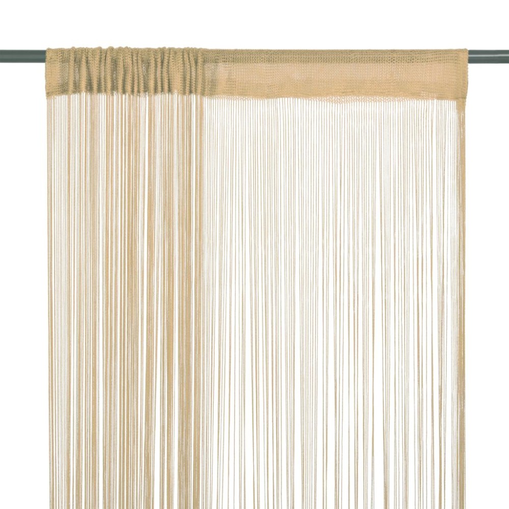 vidaXL Κουρτίνες με Κρόσσια 2 τεμ. Μπεζ 140x250cm