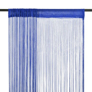 vidaXL Κουρτίνες με Κρόσσια 2 τεμ. Μπλε 140x250cm
