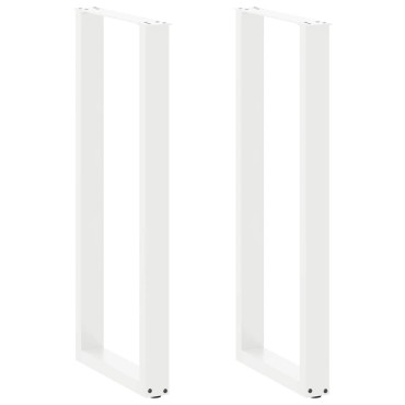 vidaXL Πόδια Τραπεζιού Μπαρ σε Σχήμα U 2 τεμ. Λευκά 50x (110-111)cm Ατσάλι