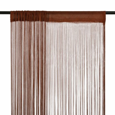 vidaXL Κουρτίνες με Κρόσσια 2 τεμ. Καφέ 140x250cm
