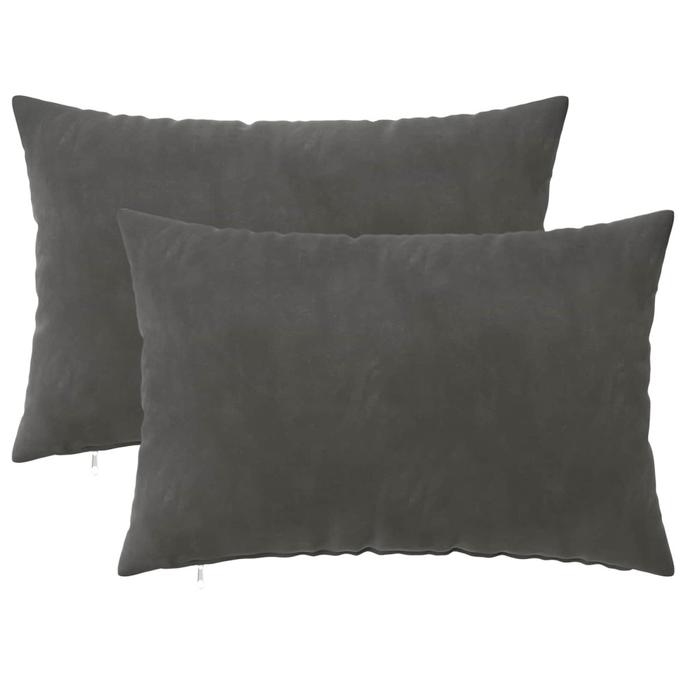 vidaXL Κάλυμμα Μαξιλαριού 2 pcs HEERLEN Σκούρο Γκρι 30 x 50 cm Βελούδο