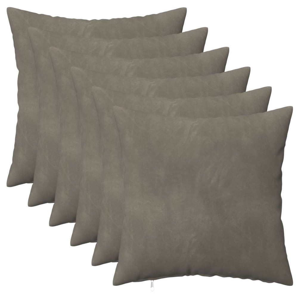 vidaXL Κάλυμμα Μαξιλαριού 6 pcs HEERLEN Ανοιχτό γκρι 40 x 40 cm