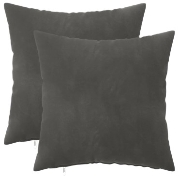 vidaXL Κάλυμμα Μαξιλαριού 2 pcs HEERLEN Σκούρο Γκρι 40 x 40 cm Βελούδο