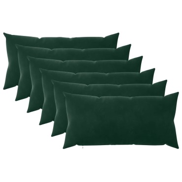 vidaXL Κάλυμμα Μαξιλαριού 6 pcs HEERLEN Σκούρο Πράσινο 40 x 70 cm