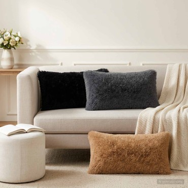 vidaXL Κάλυμμα Μαξιλαριού 2 pcs HEERLEN Taupe 40 x 70 cm PV Φλίς