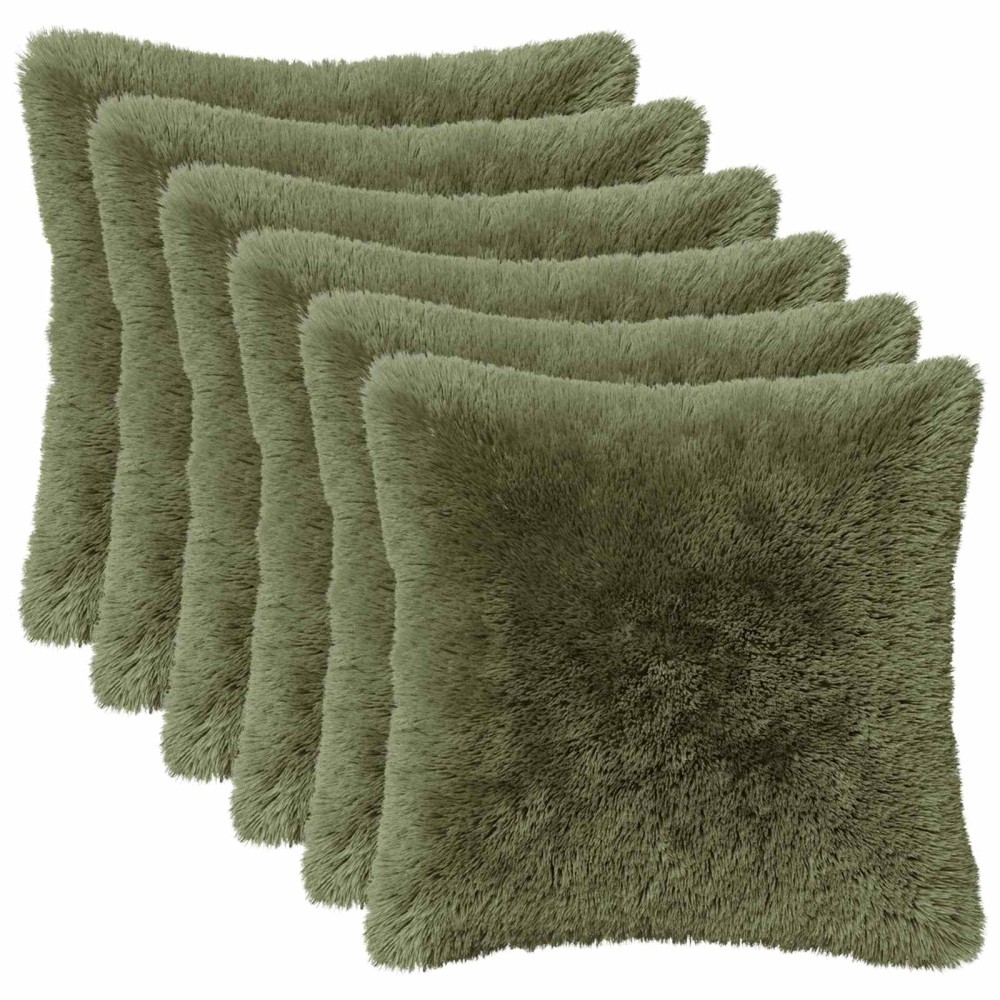 vidaXL Κάλυμμα Μαξιλαριού 6 pcs HEERLEN Πράσινο 45 x 45 cm PV Φλίς