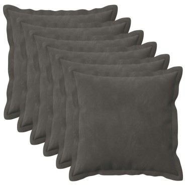 vidaXL Κάλυμμα Μαξιλαριού 6 pcs HOUTEN Σκούρο Γκρι 40 x 40 cm Βελούδο