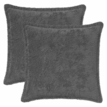 vidaXL Κάλυμμα Μαξιλαριού 2 τμχ. HOUTEN Σκούρο Γκρι 40 x 40 cm