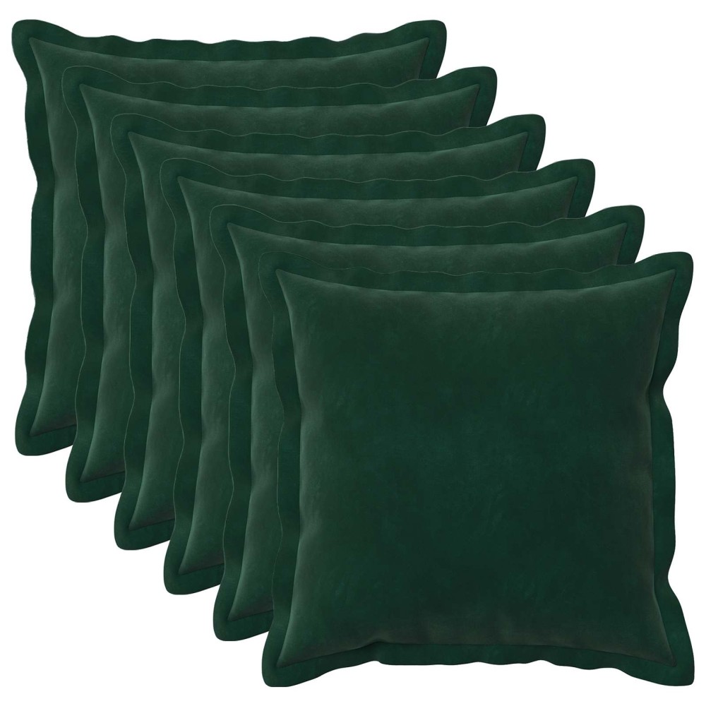 vidaXL Κάλυμμα Μαξιλαριού 6 pcs HOUTEN Σκούρο Πράσινο 50 x 50 cm