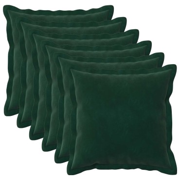 vidaXL Κάλυμμα Μαξιλαριού 6 pcs HOUTEN Σκούρο Πράσινο 50 x 50 cm