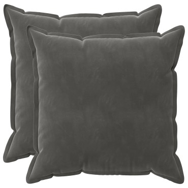 vidaXL Κάλυμμα Μαξιλαριού 2 pcs HOUTEN Σκούρο Γκρι 80 x 80 cm Βελούδο