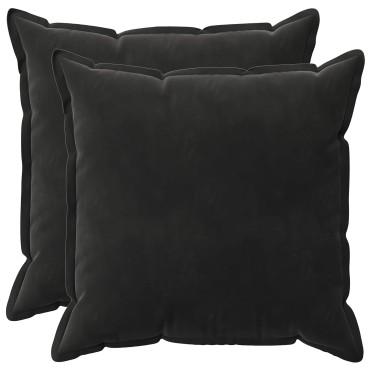 vidaXL Κάλυμμα Μαξιλαριού 2 pcs HOUTEN Μαύρο 80 x 80 cm Βελούδο