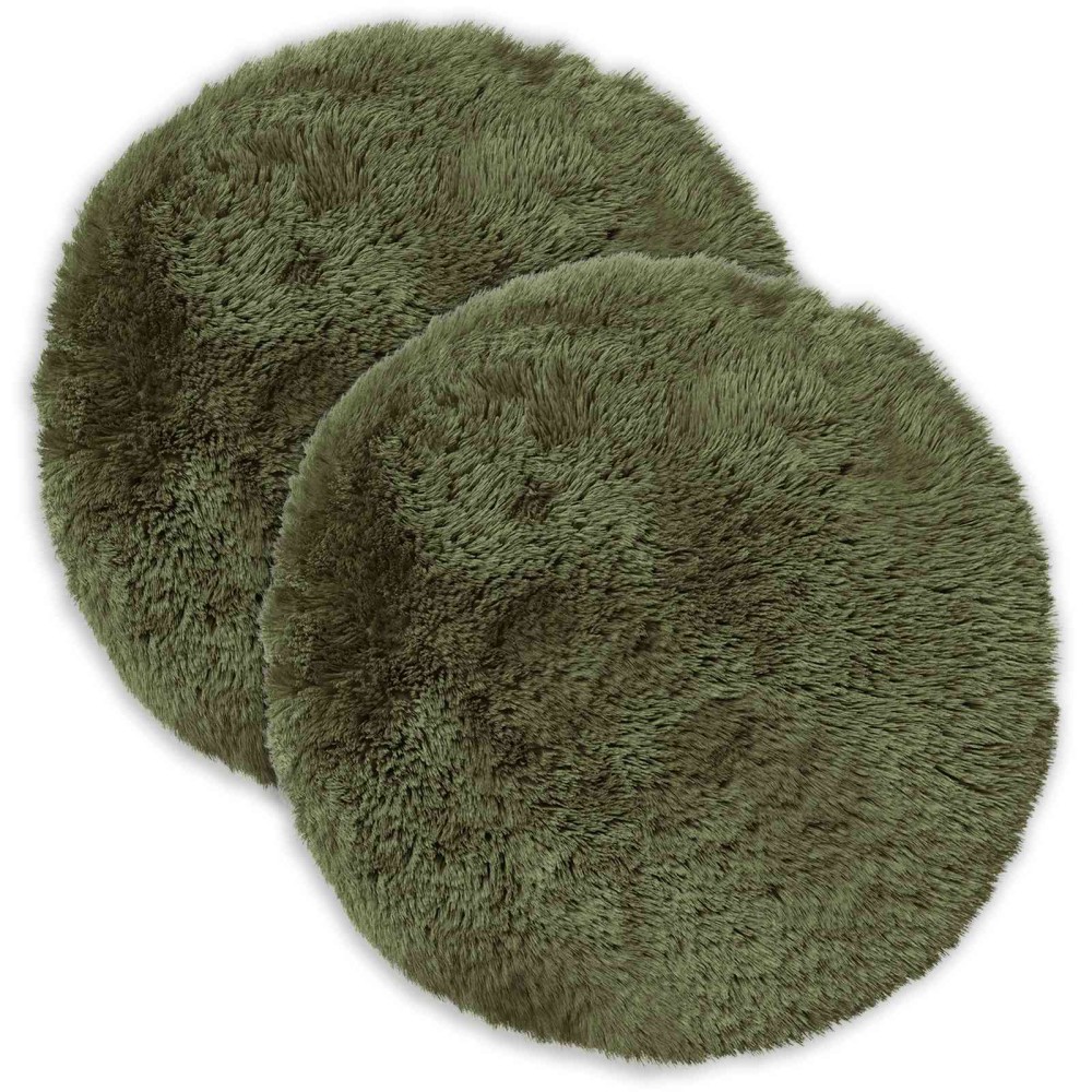 vidaXL Κάλυμμα Μαξιλαριού 2 pcs HEERLEN Πράσινο Ø 30 cm PV Φλίς