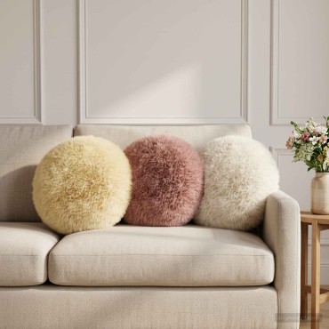 vidaXL Κάλυμμα Μαξιλαριού 2 pcs HEERLEN Λευκό Ø 30 cm PV Φλίς