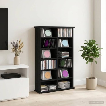vidaXL Ντουλάπα CD Μαύρη Δρυς 60x17x92cm Επεξεργασμένο Ξύλο
