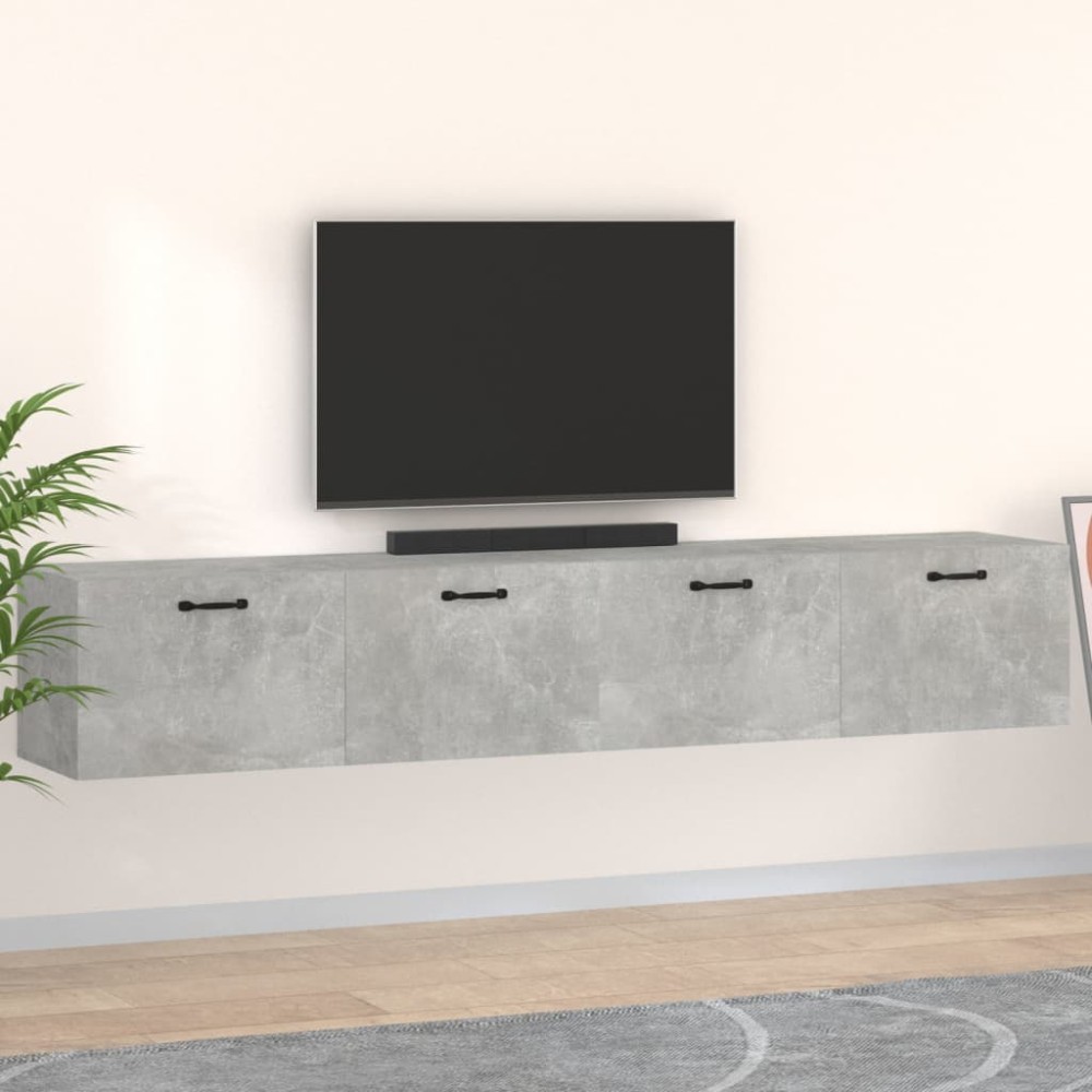 vidaXL Ντουλάπια Τοίχου 2 τεμ. Γκρι Σκυρ. 100x36,5x35cm Επεξ. Ξύλο