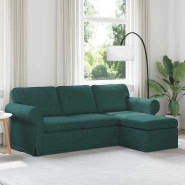 vidaXL Καναπές Σκούρο Πράσινο 215x138x80cm ύφασμα